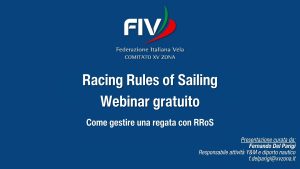 Disponibile online il webinar della XV Zona dedicato a Racing Rules of Sailing